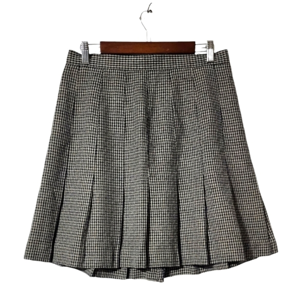 Vintage pleated checkered plaid mini skirt - Picture 1 of 6